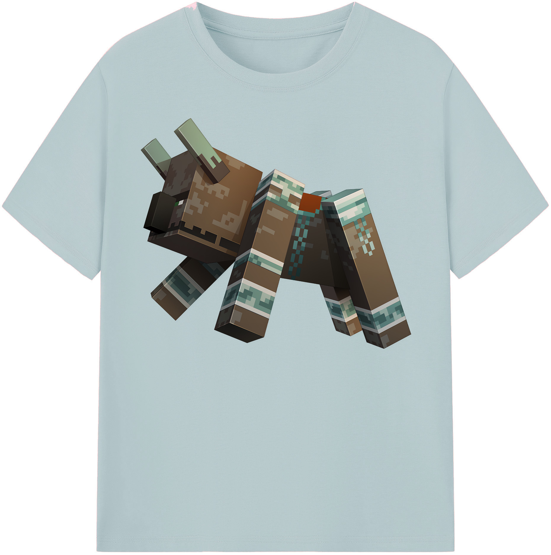 （画像用） マインクラフト ブロックの世界 Minecraft MC Block world 綿100％半袖Tシャツ（フロントプリント）